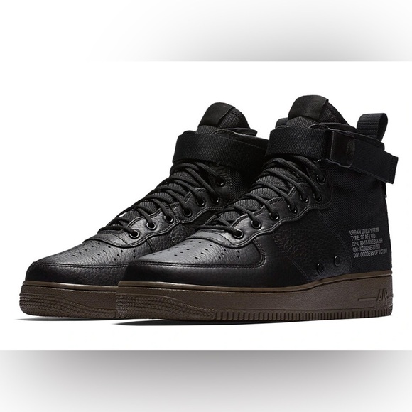 2017 Nike Air Force 1 Mid Black Dark Hazel Size 11 Black - Picture 1 of 16